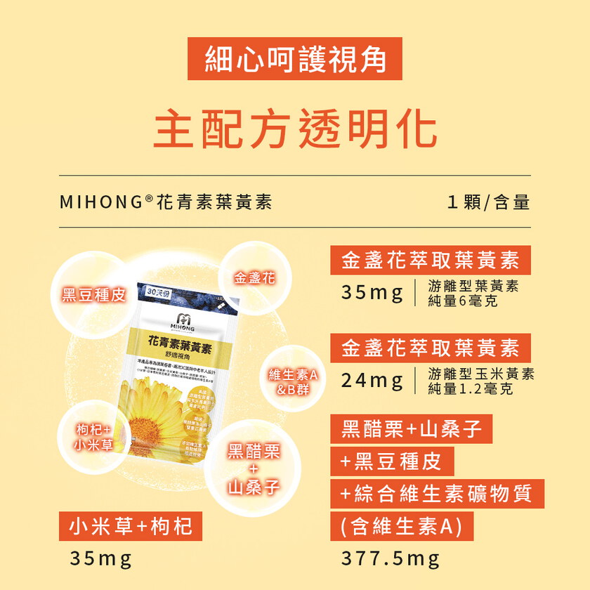 MIHONG® 花青素葉黃素(30顆/袋)