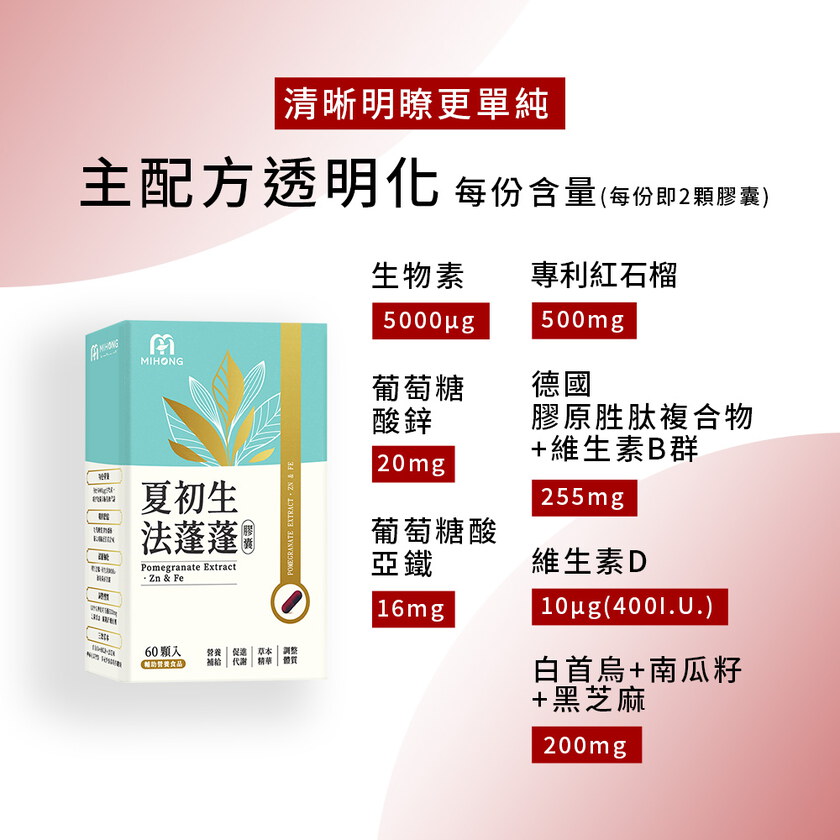 小蠻有感推薦-MIHONG® 夏初生-法蓬蓬膠囊 (60顆/盒)+