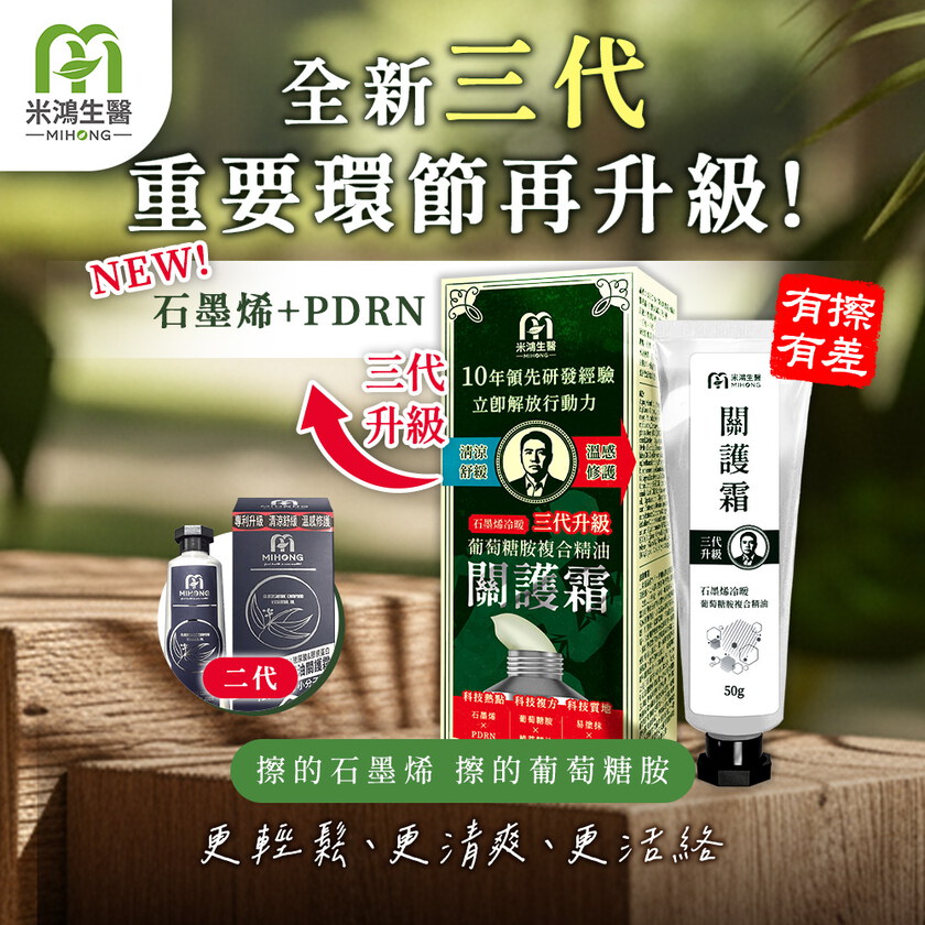【新官網開幕慶】MIHONG® 葡萄糖胺複合精油關護霜