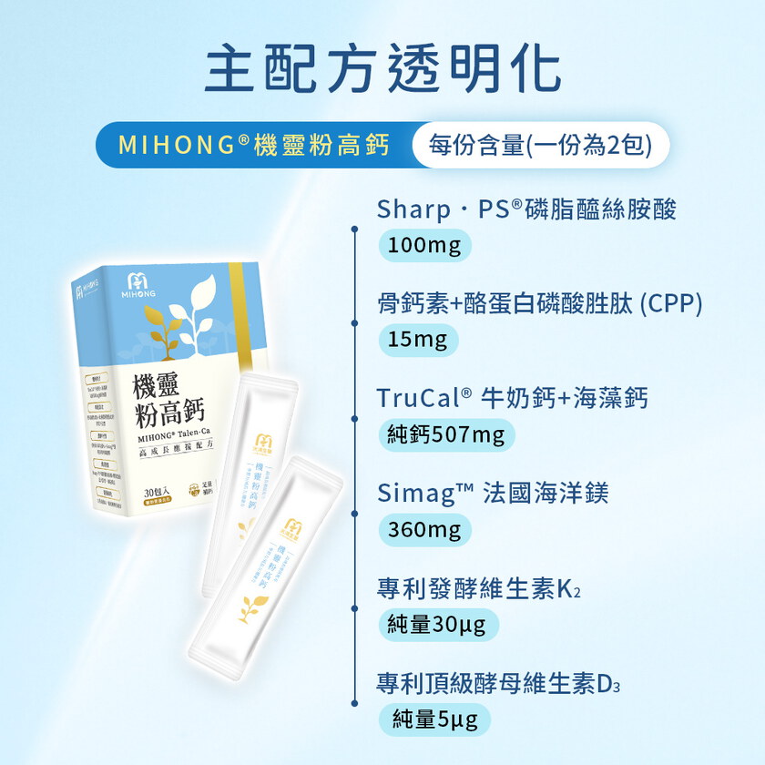 【錯過再等一年💥全館超殺折扣5折起】MIHONG®機靈粉高鈣(30包/盒)