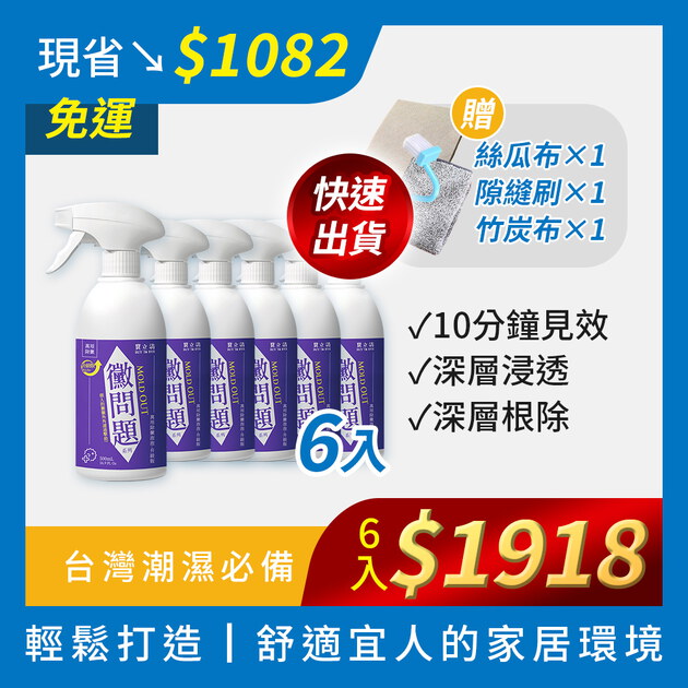 黴有了 x 除黴6入囤貨組 | BUY TO BYE®買立清-除黴系列(500mL/瓶)