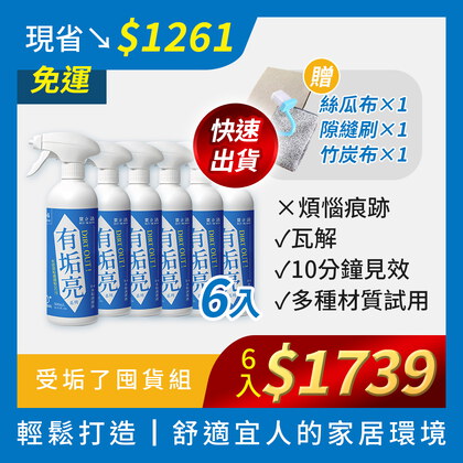 家軒姊受垢了 x 囤貨6入1組_買立清-除垢系列(500mL/瓶)+