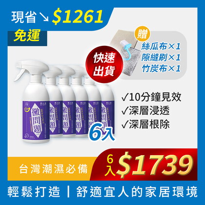 家軒姊優惠_黴有了除黴6入囤貨組 | BUY TO BYE®買立清-除黴系列(500mL/瓶)+