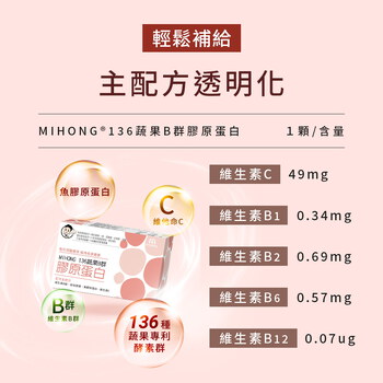 MIHONG® 136蔬果B群 膠原蛋白（60顆/盒）