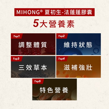 小蠻有感推薦-MIHONG® 夏初生-法蓬蓬膠囊 (60顆/盒)+